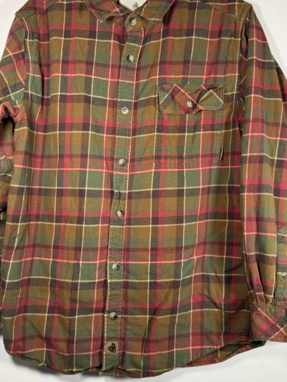 Legendary Whitetails Buck Camp plaid flannel shirt size M